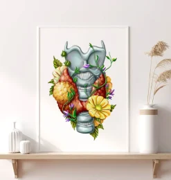 Adénome thyroïdien - Floral - Blanc