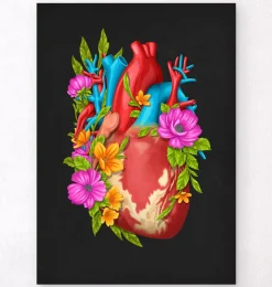 Anatomie cardiaque IV - Floral - Noir