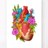 Anatomie cardiaque IV - Floral - Blanc