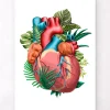 Anatomie cardiaque V - Floral - Blanc