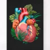 Anatomie cardiaque V - Floral - Noir
