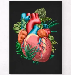 Anatomie cardiaque V - Floral - Noir