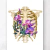 Anatomie de la cage thoracique - Floral - Blanc