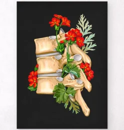 Anatomie de la colonne vertébrale II - Floral - Noir
