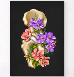 Anatomie de la hanche - Floral - Noir