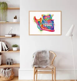 Anatomie de la mâchoire - Aquarelle