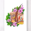 Anatomie de la peau - Floral - Blanc