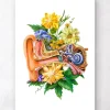 Anatomie de l'oreille - Floral - Blanc