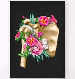 Anatomie de l'épaule - Floral - Noir