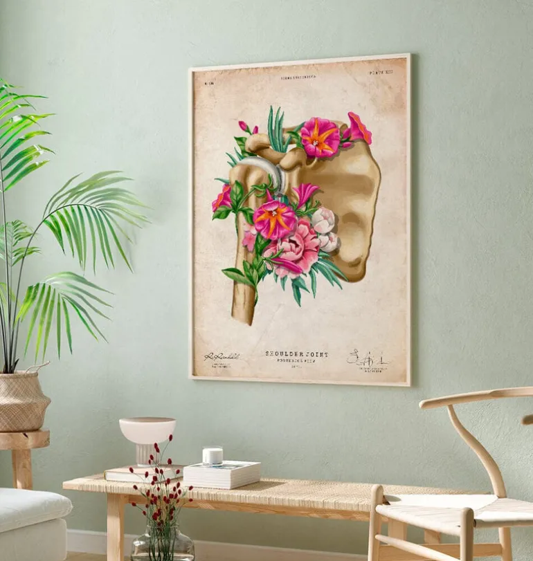 Anatomie de l'épaule - Floral - Vintage