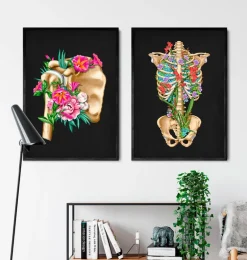 Anatomie de l'épaule - Floral - Noir