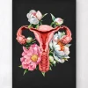 Anatomie de l'utérus - Floral - Noir