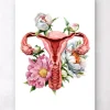 Anatomie de l'utérus - Floral - Blanc