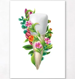 Anatomie dentaire III - Floral - Blanc
