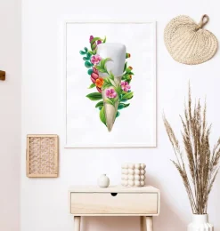 Anatomie dentaire III - Floral - Blanc