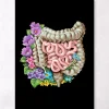 Anatomie des intestins - Floral - Noir