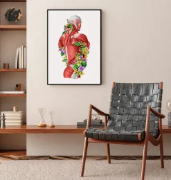 Anatomie des muscles - Floral - Blanc