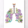 Anatomie des poumons - Floral - Blanc
