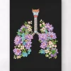 Anatomie des poumons - Floral - Noir