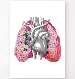 Anatomie des poumons II - Floral - Blanc