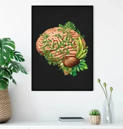 Anatomie du cerveau IV - Floral - Vintage