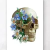 Anatomie du crâne - Floral - Blanc
