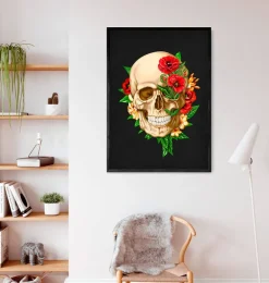 Anatomie du crâne IV - Floral - Noir