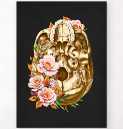 Anatomie du crâne V - Floral - Noir