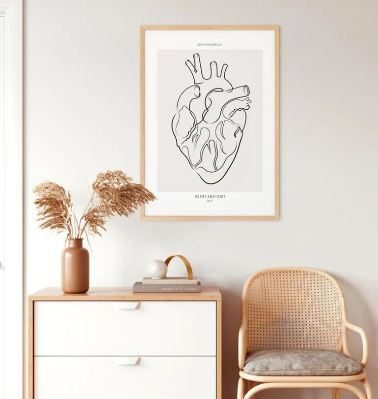 Anatomie du cœur - Line Art