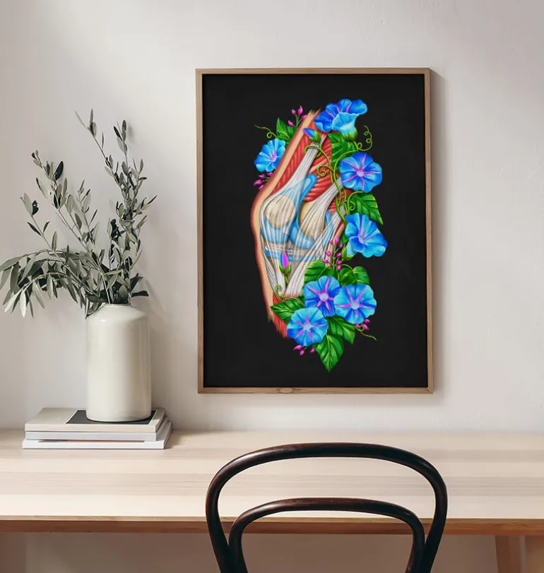 Anatomie du genou II - Floral - Noir
