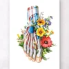 Anatomie du pied - Floral - Blanc