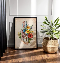 Anatomie du pied - Floral - Vintage