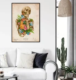 Anatomie du squelette - Floral - Vintage