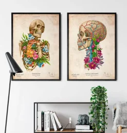 Anatomie du squelette - Floral - Vintage