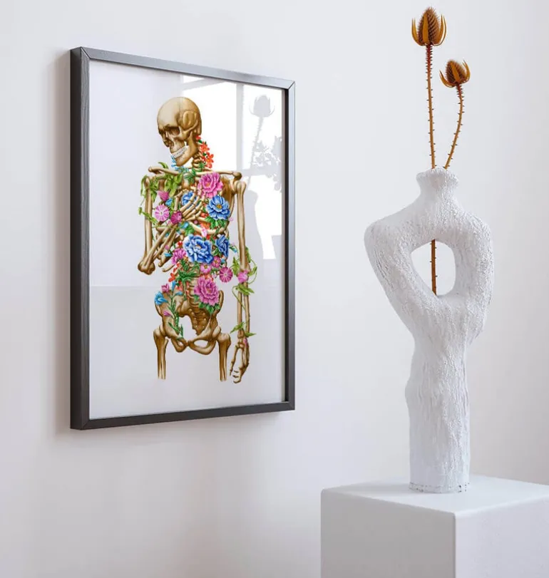 Anatomie du squelette II - Floral - Blanc