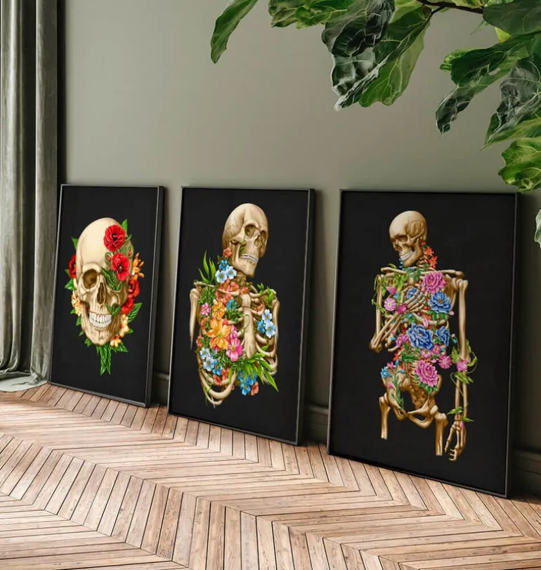 Anatomie du squelette II - Floral - Noir