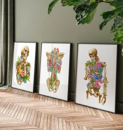 Anatomie du squelette II - Floral - Blanc
