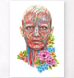 Anatomie du visage - Floral - Blanc