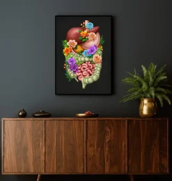 Appareil digestif - Floral - Noir