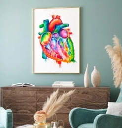 Art coeur anatomique - Aquarelle