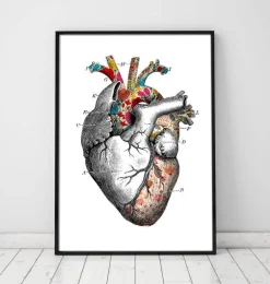 Art coeur motif floral - Blanc