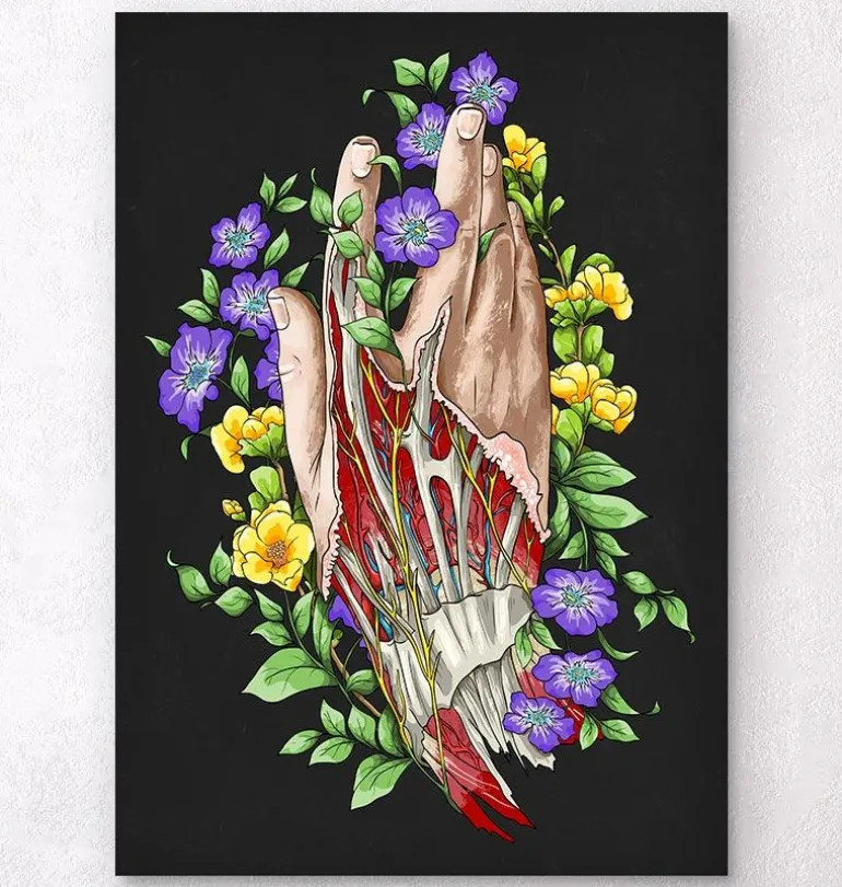 Art d'anatomie de la main - Noir