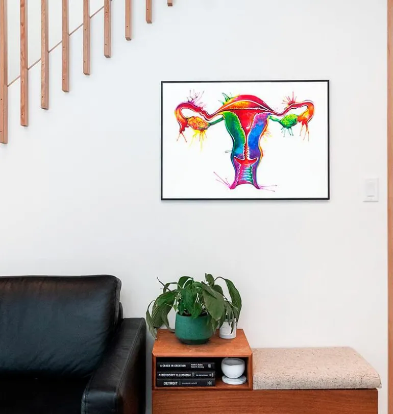 Art de l'anatomie de l'utérus - Aquarelle