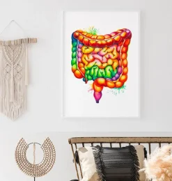 Art de l'anatomie des intestins - Aquarelle