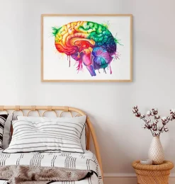 Art de l'anatomie du cerveau - Aquarelle
