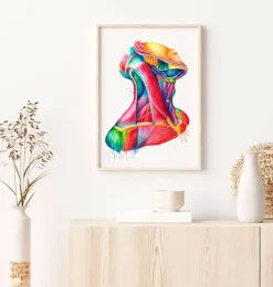 Art des muscles du cou - Aquarelle