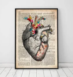 Art floral coeur motif - Ancien dictionnaire