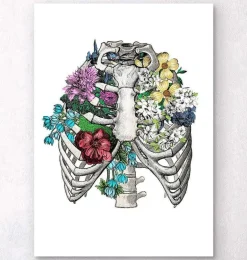 Cage thoracique avec fleurs