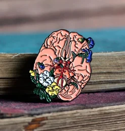 Cerveau avec des fleurs - Pins