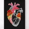 Coeur anatomique avec fleurs II